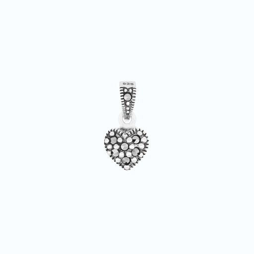 [PND04MAR00000A199] Sterling Silver 925 Pendant Embedded With Marcasite Stones