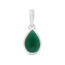 Sterling Silver 925 Pendant Embedded With Natural Green Agate