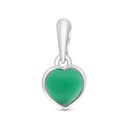 Sterling Silver 925 Pendant Embedded With Natural Green Agate  
