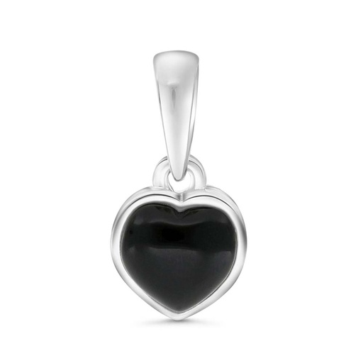 [PND0400000ONXA437] Sterling Silver 925 Pendant Embedded With Natural Black Agate And Marcasite Stones