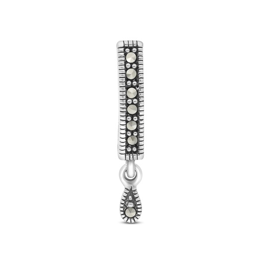 [PND04MAR00PRLA162] Sterling Silver 925 Pendant Embedded With White Marcasite Stones