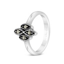 Sterling Silver 925 Ring Embedded With Marcasite Stones