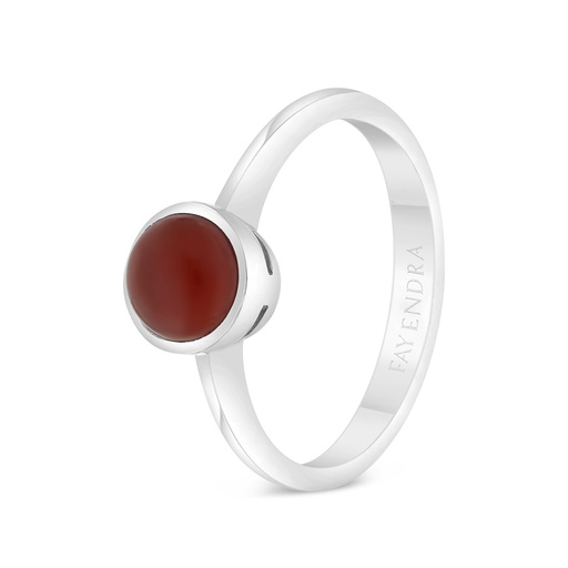 Sterling Silver 925 Ring Embedded With Natural Aqiq 