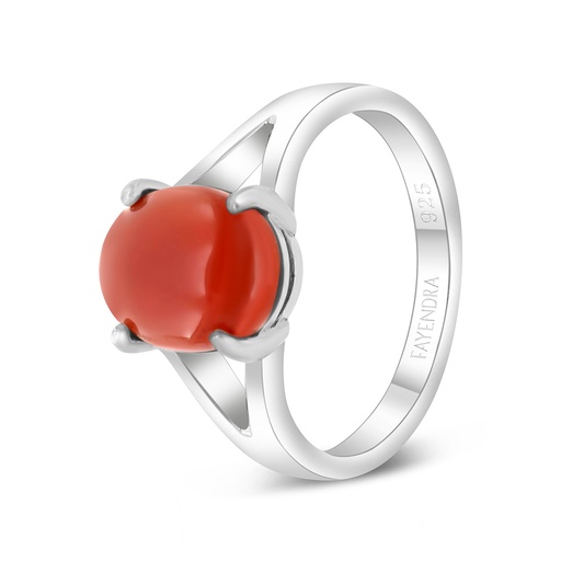 Sterling Silver 925 Ring Embedded With Natural Aqiq