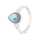 Sterling Silver 925 Ring Embedded With Natural Blue Shell