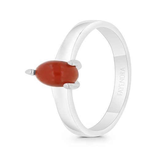 Sterling Silver 925 Ring Embedded With Natural Aqiq