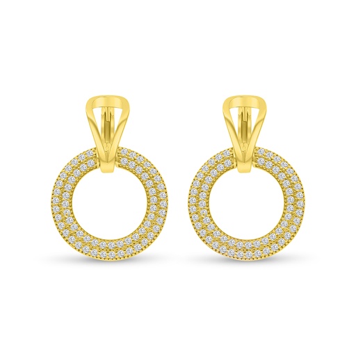 [EAR02WCZ00000C009] Sterling Silver 925 Earring Gold Plated Embedded With White CZ