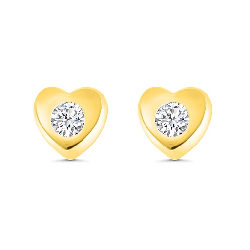 [EAR02WCZ00000C013] Sterling Silver 925 Earring Gold Plated Embedded With White CZ