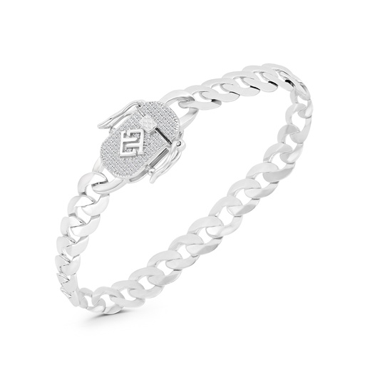 [BRC01WCZ00000B002] Sterling Silver 925 Bracelet Rhodium Plated Embedded With White CZ
