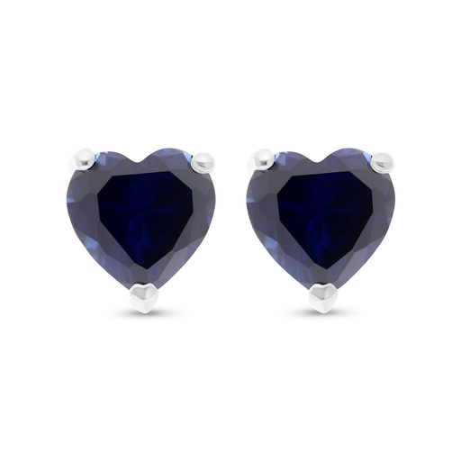 [EAR01SAP00000C040] Sterling Silver 925 Earring Rhodium Plated Embedded With Sapphire Corundum