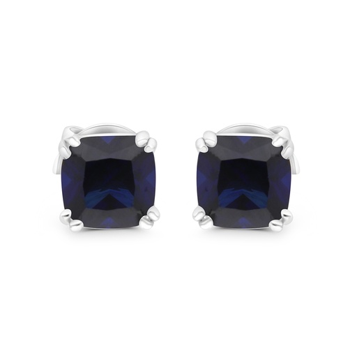 [EAR01SAP00000C042] Sterling Silver 925 Earring Rhodium Plated Embedded With Sapphire Corundum 