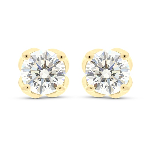 [EAR02CIT00000C043] Sterling Silver 925 Earring  Gold Plated Embedded With Yellow Zircon 