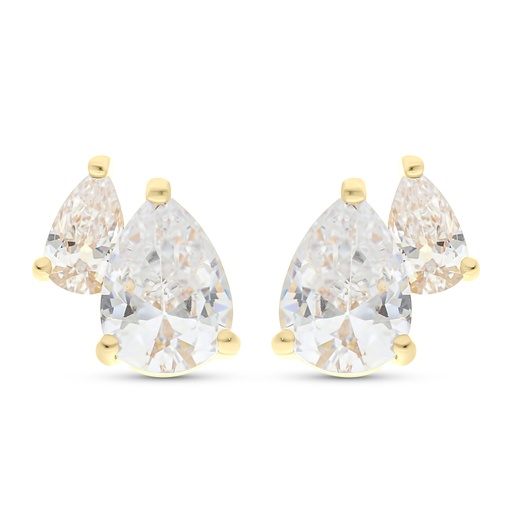 [EAR02WCZ00000C035] Sterling Silver 925 Earring Gold Plated Embedded With White CZ