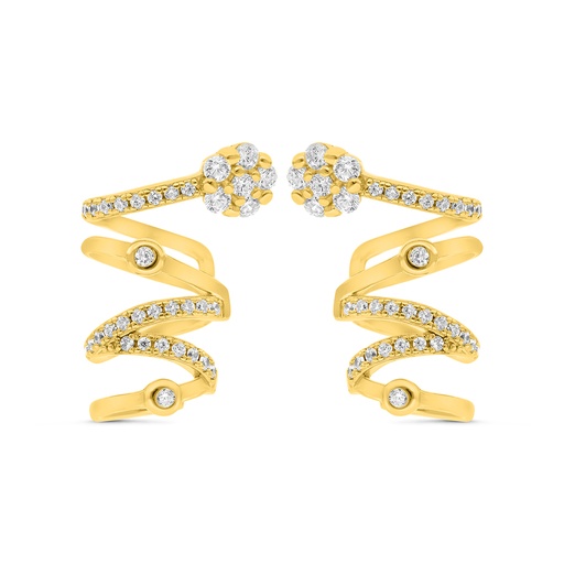 [EAR02WCZ00000C036] Sterling Silver 925 Earring Gold Plated Embedded With White CZ
