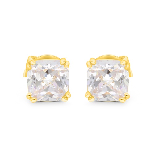 [EAR02WCZ00000C042] Sterling Silver 925 Earring Gold Plated Embedded With White CZ