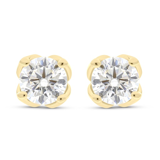 [EAR02WCZ00000C043] Sterling Silver 925 Earring Gold Plated Embedded With White CZ