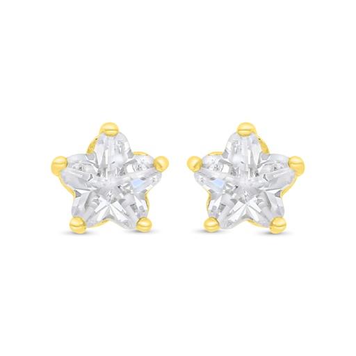 [EAR02WCZ00000C054] Sterling Silver 925 Earring Gold Plated Embedded With White CZ