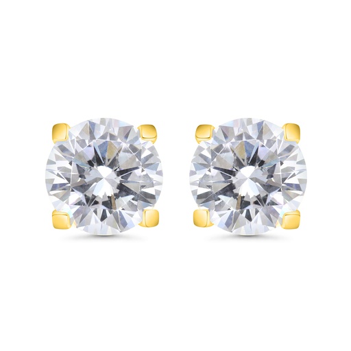 [EAR02WCZ00000C056] Sterling Silver 925 Earring Gold Plated Embedded With White CZ