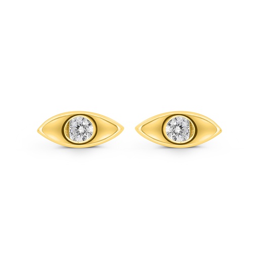 [EAR02WCZ00000C060] Sterling Silver 925 Earring Gold Plated Embedded With White CZ