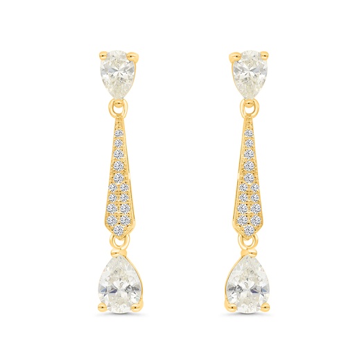 [EAR02WCZ00000C074] Sterling Silver 925 Earring Gold Plated Embedded With White CZ