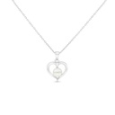 Sterling Silver 925 Necklace Rhodium Plated Embedded With White Shell Pearl 