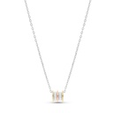 Sterling Silver 925 Necklace Rhodium And Gold And Rose Gold Plated 
