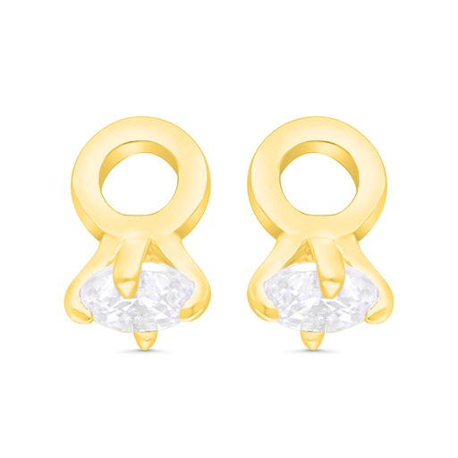 [EAR02WCZ00000C093] Sterling Silver 925 Earring Gold Plated Embedded With White CZ