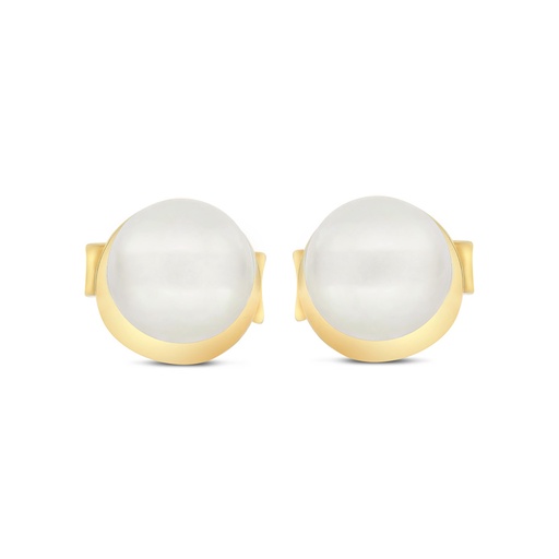 [EAR02PRL00000C096] Sterling Silver 925 Earring Gold Plated Embedded With White Shell Pearl 