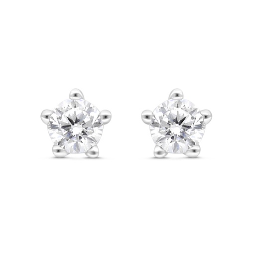 [EAR01WCZ00000C104] Sterling Silver 925 Earring Rhodium Plated Embedded With White CZ