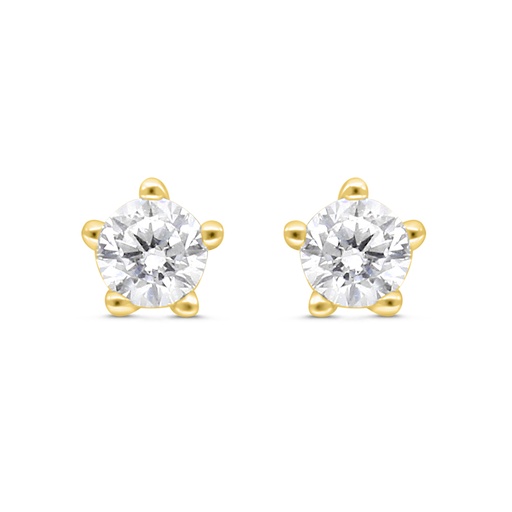 [EAR02WCZ00000C104] Sterling Silver 925 Earring Gold Plated Embedded With White CZ