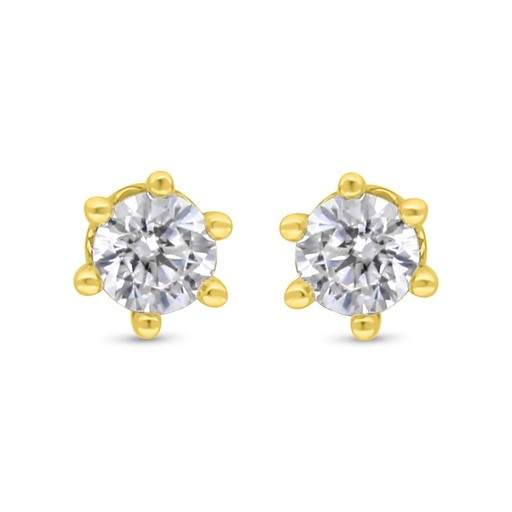 [EAR02WCZ00000C105] Sterling Silver 925 Earring Gold Plated Embedded With White CZ