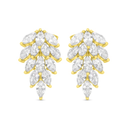 [EAR02WCZ00000C108] Sterling Silver 925 Earring Gold Plated Embedded With White CZ
