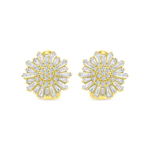 [EAR02WCZ00000C109] Sterling Silver 925 Earring Gold Plated Embedded With White CZ