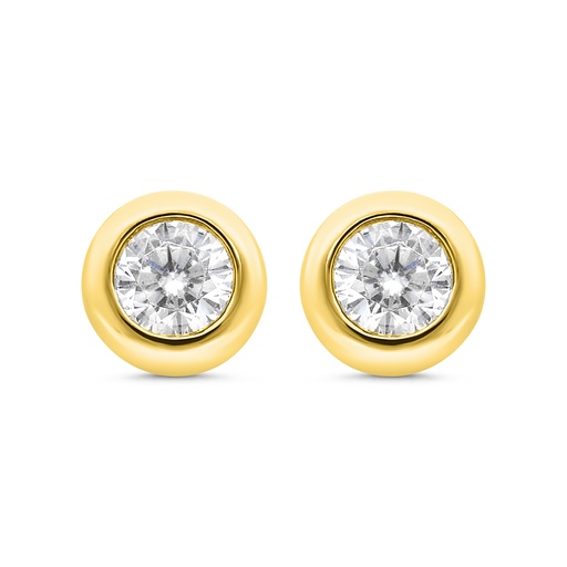[EAR02WCZ00000C110] Sterling Silver 925 Earring Gold Plated Embedded With White CZ