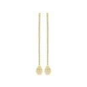 Sterling Silver 925 Earring Gold Plated Embedded With White CZ 