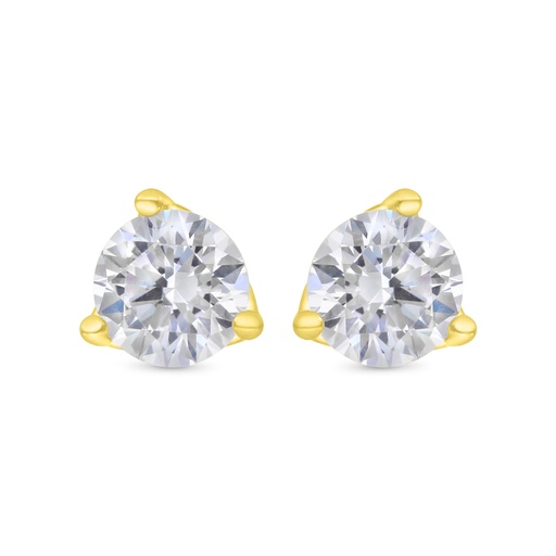 [EAR02CIT00000C192] Sterling Silver 925 Earring Gold Plated Embedded With Yellow Zircon 