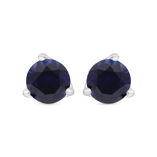 [EAR01SAP00000C192] Sterling Silver 925 Earring Rhodium Plated Embedded With Sapphire Corundum 