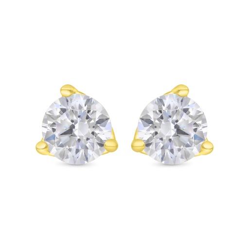[EAR02WCZ00000C192] Sterling Silver 925 Earring Gold Plated Embedded With White CZ