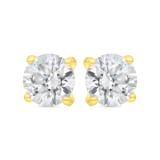[EAR02WCZ00000C193] Sterling Silver 925 Earring Gold Plated Embedded With White CZ