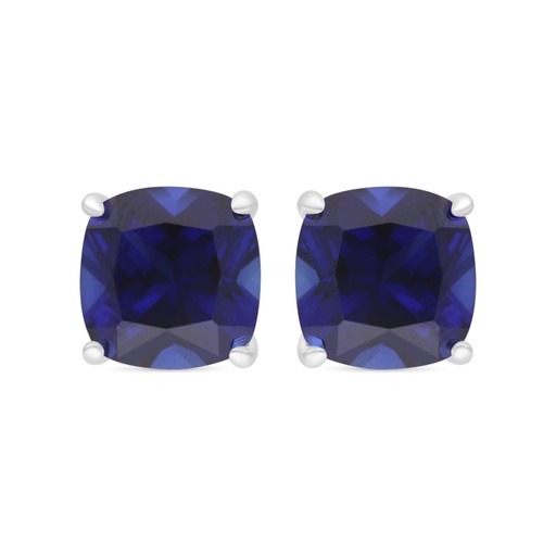 [EAR01SAP00000C200] Sterling Silver 925 Earring Rhodium Plated Embedded With Sapphire Corundum 