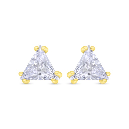 [EAR02WCZ00000C203] Sterling Silver 925 Earring Gold Plated Embedded With White CZ