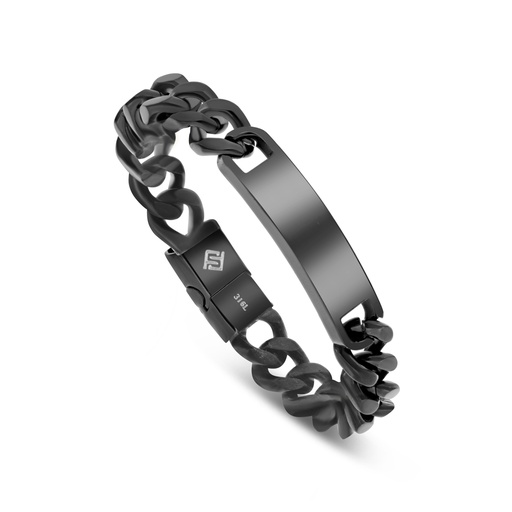 [BRC0900002000A154] Stainless Steel Bracelet, Black Plated For Men 316L
