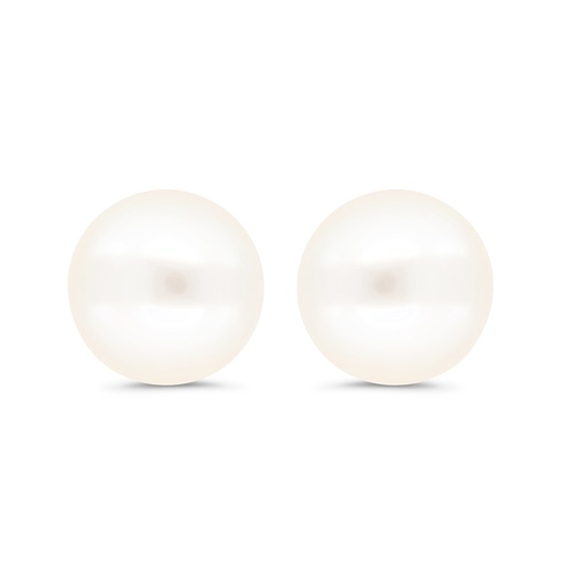 [EAR02FPR00000C296] Sterling Silver 925 Earring Gold Plated Embedded With Natural White Pearl