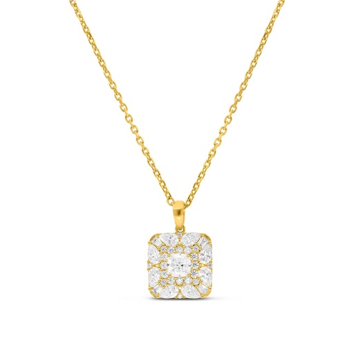 [NCL02WCZ00000B303] Sterling Silver 925 Necklace Gold Plated Embedded With White Zircon