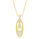 Sterling Silver 925 Necklace Gold Plated Embedded With Yellow Zircon And White Zircon