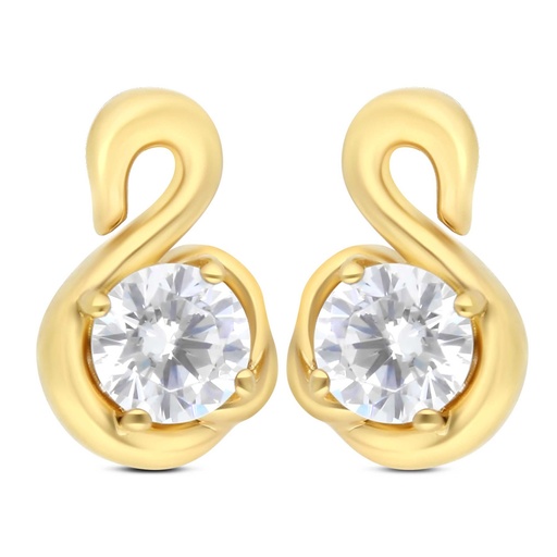 [EAR02WCZ00000C278] Sterling Silver 925 Earring Gold Plated Embedded With White Zircon