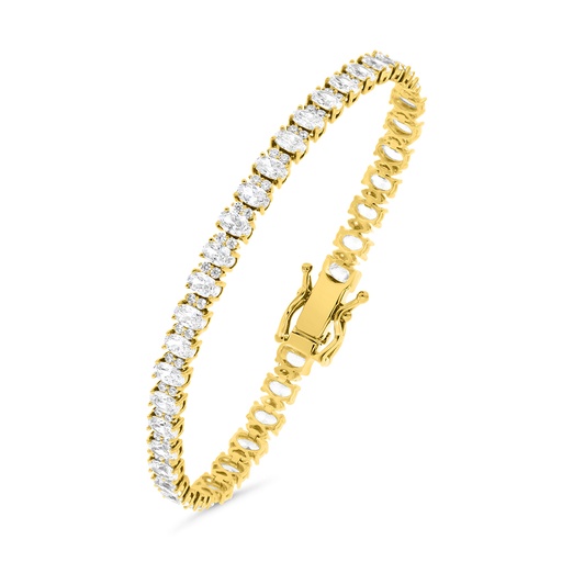 [BRC02WCZ00000B117] Sterling Silver 925 Bracelet Gold Plated Embedded With White Zircon
