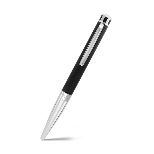 [PEN0900003000A114] Fayendra Pen Silver And Black Plated Special Design Embedded With Snail Engraving