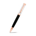Fayendra Pen Silver And Rose Golden And Black Plated Embedded With Checkered Pattern