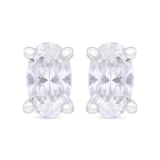 [EAR01CIT00000C350] Sterling Silver 925 Earring Rhodium Plated Embedded With Yellow Zircon 
